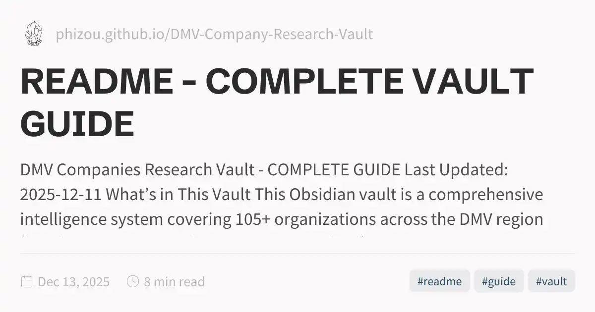 README - COMPLETE VAULT GUIDE